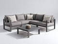 Canapé de jardin - Aluminium-Tissu - 248 x 248 x 76 cm - Gris clair-Anthracite - Style moderne