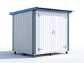 Abri de jardin - Métal - 210 x 150 x 215 cm - Blanc-Gris foncé-Bleu - Style moderne avec toit monopente et double porte