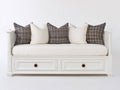 Canapé lit - Bois - 220 x 94 x 88 cm - Blanc - Style classique avec rangement