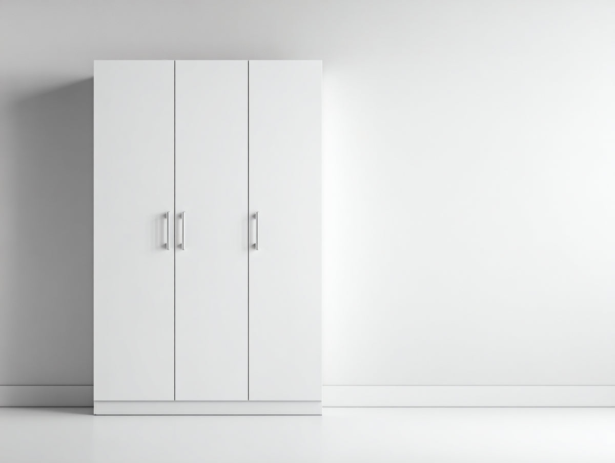 Armoire - MDF - Bois d'ingénierie - 150x55x200 cm - Blanc - Design minimaliste