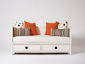Canapé lit - Bois - 208 x 94 x 87 cm - Blanc - Style contemporain avec rangement