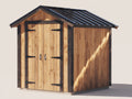 Abri de jardin - Bois - 250 x 190 x 235 cm - Brun naturel-Brun foncé-Noir - Style chalet avec double porte