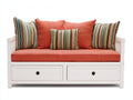 Canapé lit - Bois - 210 x 94 x 88 cm - Blanc - Style contemporain avec rangement