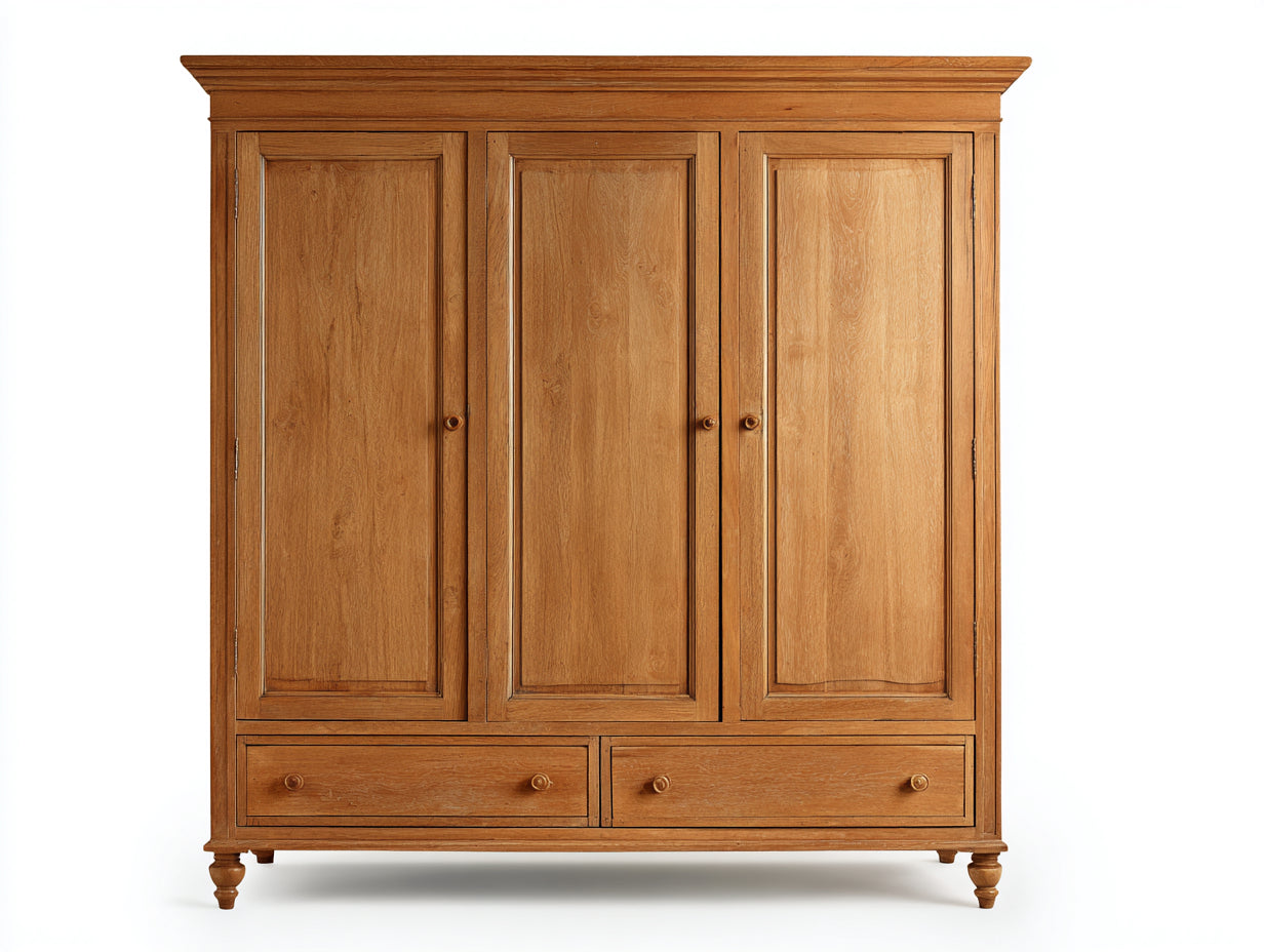 Armoire - Bois massif - 175x60x210 cm - Bois brun clair - Style classique