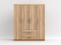 Armoire - MDF - Bois d'ingénierie - 165x58x205 cm - Chêne clair - Design moderne
