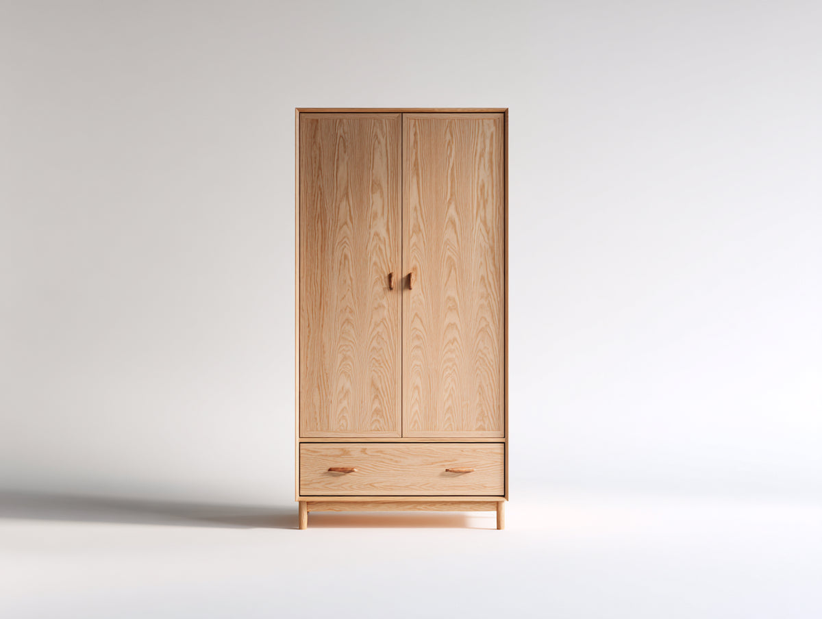 Armoire - Bois massif - 84x50x190 cm - Bois clair - Design minimaliste