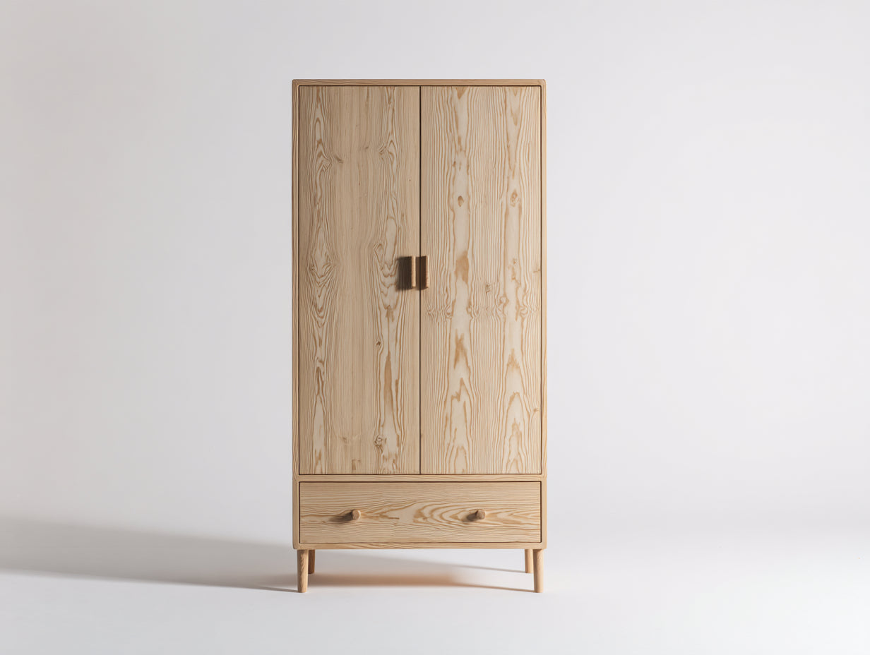 Armoire - Bois massif - 82x48x188 cm - Bois clair - Style scandinave