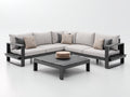 Canapé de jardin - Aluminium-Tissu - 258 x 258 x 77 cm - Beige clair-Anthracite - Style moderne