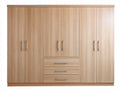 Armoire - MDF - Bois d'ingénierie - 240x60x215 cm - Bois clair - Design contemporain